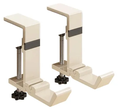 Produktbild von INF 2er-Pack faltbare, magnetische Rucksackhaken für Schreibtischkanten – ohne Bohren – aus Kohlenstoffstahl, verstellbar, rutschfest und platzsparend Beige