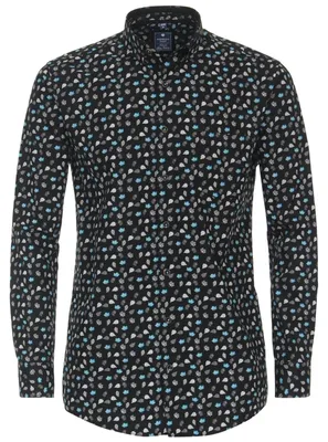 Productafbeelding van REDMOND Langarmshirt, zwart/turquoise, maat 2XL, comfort pasvorm