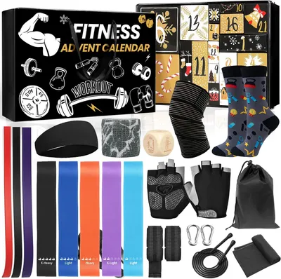 Immagine prodotto di Calendario dell'Avvento Fitness 2025 per Uomini - Donne e Adolescenti - Calendario sportivo per appassionati di fitness