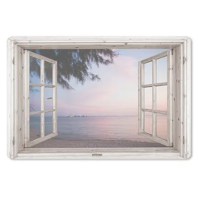 Produktbild von MuchoWow® Schreibtischunterlage Aussicht - Strand - Palme 60x40 cm - XXL Mauspad - Großes Mauspad