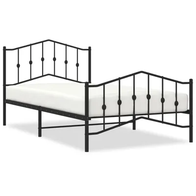 Immagine prodotto di vidaXL Struttura letto con testiera e pediera in metallo nero 107x203 cm