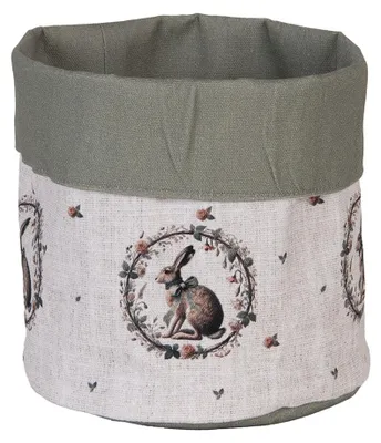 Image de Clayre & Eef Corbeille à pain Ø 15x16 cm Beige Coton