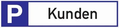 Produktbild von Parkplatzbeschilderung Parkplatz f.Kunden L460xB110mm Alu.weiß/blau/schwarz