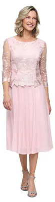 Produktbild von Alex Damen Mieder mit 3/4-Ärmeln, Stretch, Spitze Kleid für besondere Anlässe, R