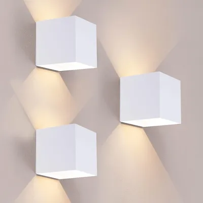Produktbild von Ledvion 3er Set Wandlampe Innen / Aussen IP44 Warmweiß weiß sensor akku