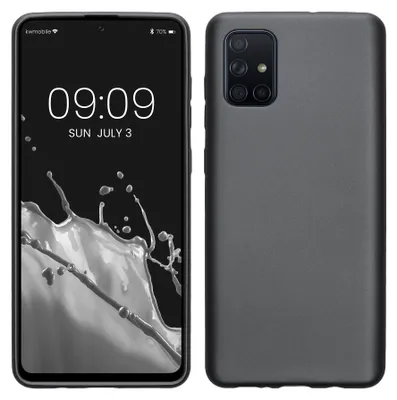 Produktbild von kwmobile Handyhülle für Samsung Galaxy A71 Hülle - Silikon Case metallisch schimmernd - Schutzhülle Cover - Metallic Grau