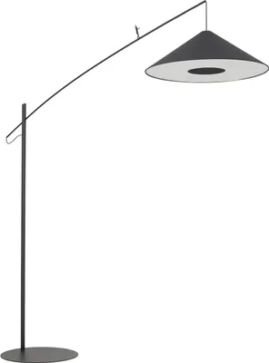 Produktbild von Stehlampe Metall Stoff 240 cm hoch Schwarz E27 Modern Stehleuchte