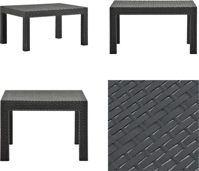 Immagine prodotto di vidaXL Tavolo da giardino antracite 58x58x41 cm PP rattan - Tavolo da giardino - Tavoli da giardino - Tavolo - Tavoli