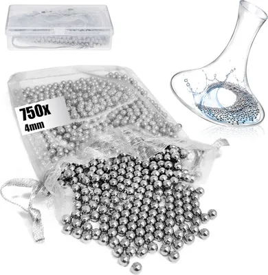 Productafbeelding van com-four® 750x roestvrijstalen reinigingsparels met opbergdoos - 4 mm