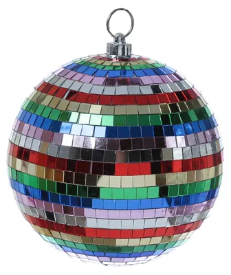 Spiegelkugel 20cm - mehrfarbig Diskokugel Echtglas 10x10mm Spiegel PROFI Serie