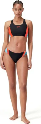 Speedo Colorblock Bikini Damen schwarz chlorbeständig