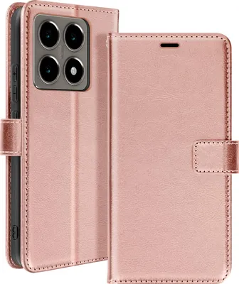 Produktbild von Mayaxess, Xiaomi 14T Wallet Case Standfunktion mit Handschlaufe, Champagnerrosa