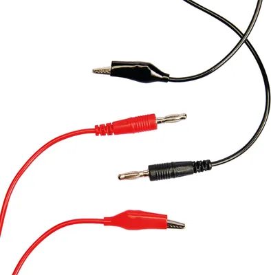 Produktbild von Messleitungen, 4mm Stecker - Krokodilklemme, 80cm, rot/schwarz
