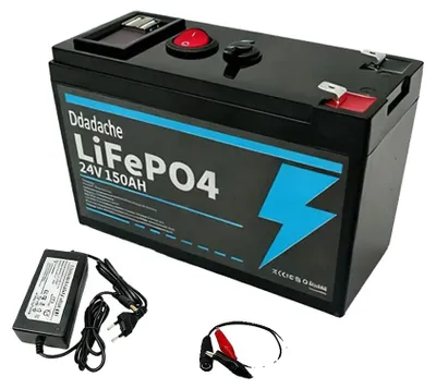 Obrázek produktu pro Lithiová baterie, kapacita 150 Ah, více než 4000 cyklů, nabíječka 24 V, 150 Ah