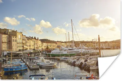 Produktbild von MuchoWow® Poster Der Hafen der französischen Hafenstadt Saint-Tropez 90x60 cm - Schlafzimmer