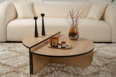 Produktbild von Skye Decor, Orion - Honey Oak, Black, Couchtisch, Honigeiche, 100 % MELAMINBESCHICHTETE SPANPLATTEN, 90 x 60 x 30 cm