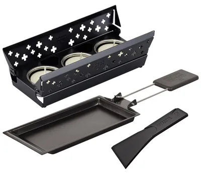 Imagen del producto de KUHN RIKON, juego mini de raclette "Schweizerkreuz", color , con plancha antiadherente