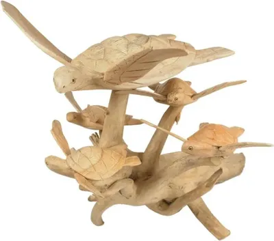 Produktbild von Holz-Schildkrötenfamilie geschnitzt