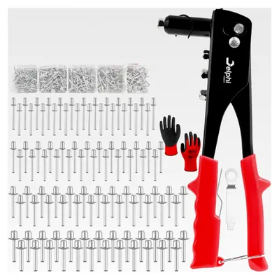 Produktbild von Nietenzange Set mit 500 Blindnieten in 4 Größen 2,4 I 3,2 I 4,0 I 4,8 mm