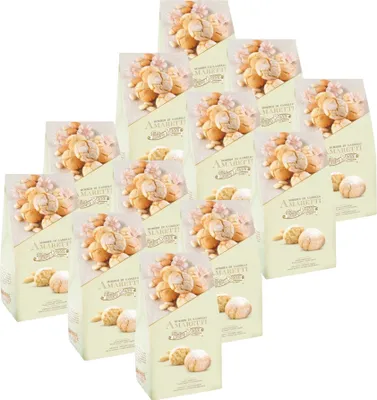Produktbild von Pietro Rossi Weiche Amaretti 120 g 12er Pack | runde weiche italienische Gebäckspezialitäten aus Italien einzeln verpackt | Amaretti Morbidi insgesamt 1440g