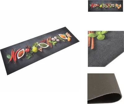 Produktbild von vidaXL Küchenteppich Waschbar Gewürze 60x180 cm Samt -  Fußmatten