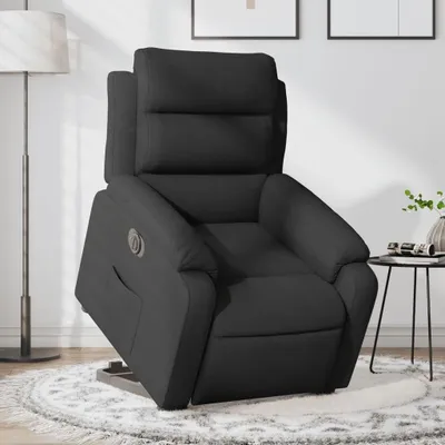 Productafbeelding van met opstahulp - Elektrische Tv-stoel - Ligstoel - Elektrische fauteuil - Zwarte stof