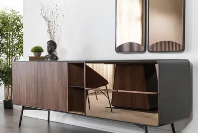 Produktbild von Essecke Essgruppe Esszimmer Esstisch Stühle Sideboard 9tlg Holz Braun