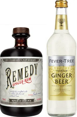 Produktbild von Remedy Spiced Rum 0,7 l + Fever Tree Ginger Beer 0,5 l Geschenkpackung | 41,5 % vol | 0,7 l + 0,5 l