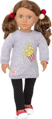 Produktbild von Puppenbekleidungsset - Pop-Pop Top - mit Bommeln und Popcorn Druck Tunika - für FILM oder MICE