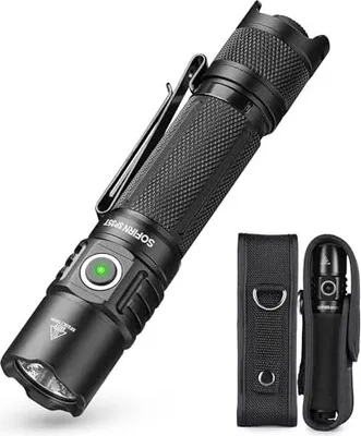 Image de Sofirn SP35T Torche tactique étui, 3800 lumens double interrupteur, 8 modes d'éclairage, torche LED, IPX8, USB-C, rechargeable chasse, camping, pêche à pied