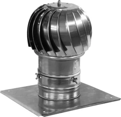 Immagine prodotto di Coperchio del camino in acciaio inox, girante di estrazione dell'aria, diametro 200 mm, con piastra di copertura aggiuntiva