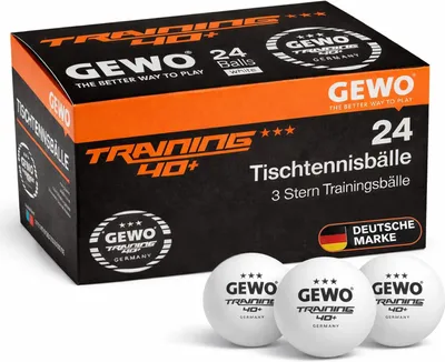 Produktbild von Tischtennisbälle 3 Sterne, 24 St. GEWO Premium Training Ping Pong Bälle 40+ weiß