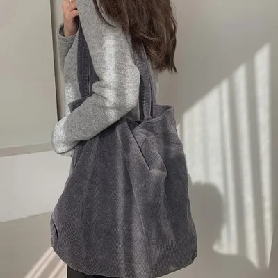 Produktbild von 360Home Cord Umhängetasche große Kapazität Tasche Modetasche Grau