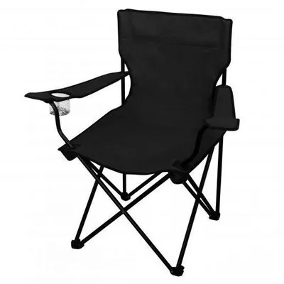 Image de Chaise pliante jardin, camping, pêche, noir, max. 120 kg, 50x50x80 cm