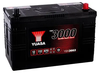 Produktbild von YUASA YBX3000 Starterbatterie 12V 112Ah 870A/EN D2 für Auto LKW Batterie