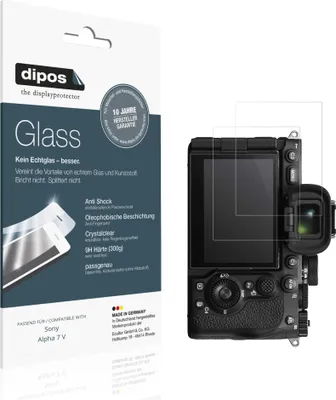 Produktbild von 2x Schutzfolie für Sony Alpha 7 V - Anti-Shock 9H Folie dipos Glass Kunststoffglas