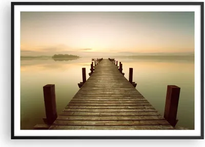 Produktbild von Gerahmtes Poster - Schwarzer Rahmen - Brücke See - 100x70 cm - Wand Bild - Wanddeko - Wandbilder - Kunstposter - Wandposter - Bilderrahmen - Bilder - Kunstdruck - Wandbild - P2BAA100x70-3625