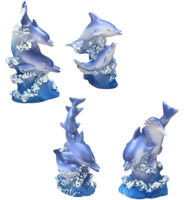 Produktbild von 4er Set je 2 Delfine spielen im Wasser