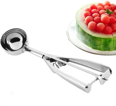 Produktbild von Eisportionierer aus Edelstahl, Portionierer mit Auswerfer für Eis, Melonenbällchen, Keksteig, Kuchenteig – 4 cm