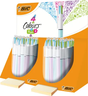 Produktbild von BIC Druckkugelschreiber 4 Colours Fun 40er Display