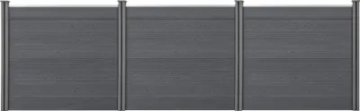 Obrázek produktu pro WPC zahradní plot šedý se sloupky Soukromí Screen Windbreak Lamelový plot 165x466cm [neu.holz]
