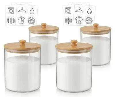 4er Set Waschmittel-Aufbewahrungsboxen, Kunststoff, luftdicht, 30x12x20 cm