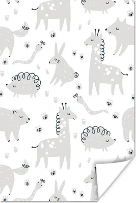 Produktbild von MuchoWow® Poster Muster - Tiere - Lila 20x30 cm - Papierdruck