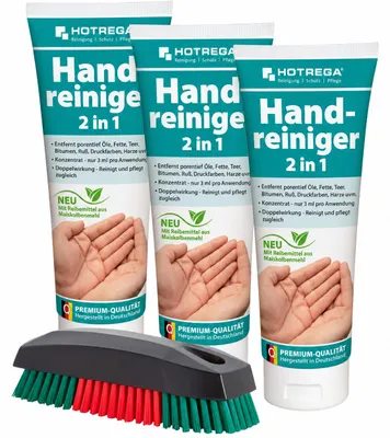 Produktbild von HOTREGA Handreiniger, Handwaschpaste, Handseife 2in1 inkl. Waschbürste