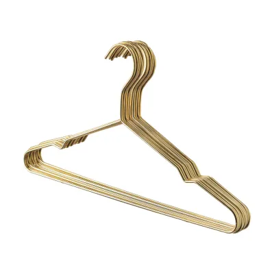 Produktbild von Kleiderbügel aus Metall mit Schulterkerben – Gold – 10 Stück – von Harbor Housewares
