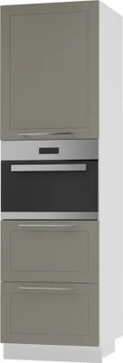Image de Armoire de four KVANTUM Tiroir partiel 60 cm Couleur du corps et de la façade au choix (Q-D14/RU/2M/356), beige mat, blanc