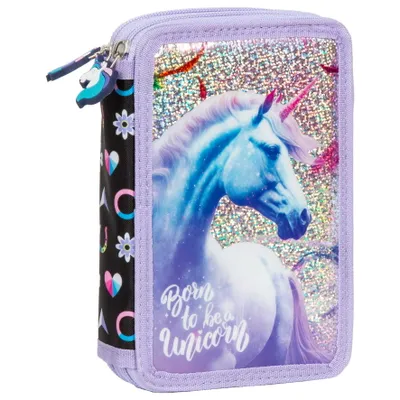 Produktbild von Schulmäppchen mit zwei Fächern Einhorn