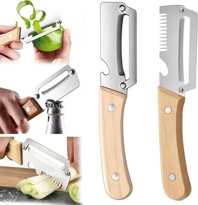 Imagen del producto de Juego de utensilios de cocina, incluye un pelador de verduras afilado, una ralladora versátil, y consta de 2 piezas, ideal para la cocina
