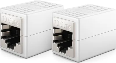 Produktbild von deleyCON LAN Kabel Verlängerung RJ45 Kupplung (10 Gbit/s) Verbinder für Cat8/Cat7/Cat6/Cat5 Ethernet Cable Patchkabel Netzwerkkabel Netzwerk Adapter 10 Gigabit POE - 2 Stück - Weiß