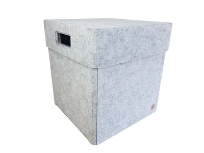 Produktbild von Aufbewahrungsbox CLASSIC Filz Gr. L (32x32x34 cm) mit Deckel in hellgrau meliert